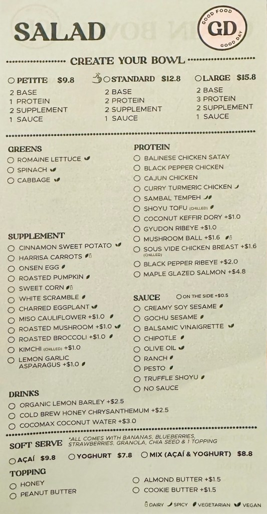 Good Day Asia Square Menu Salad Goodday