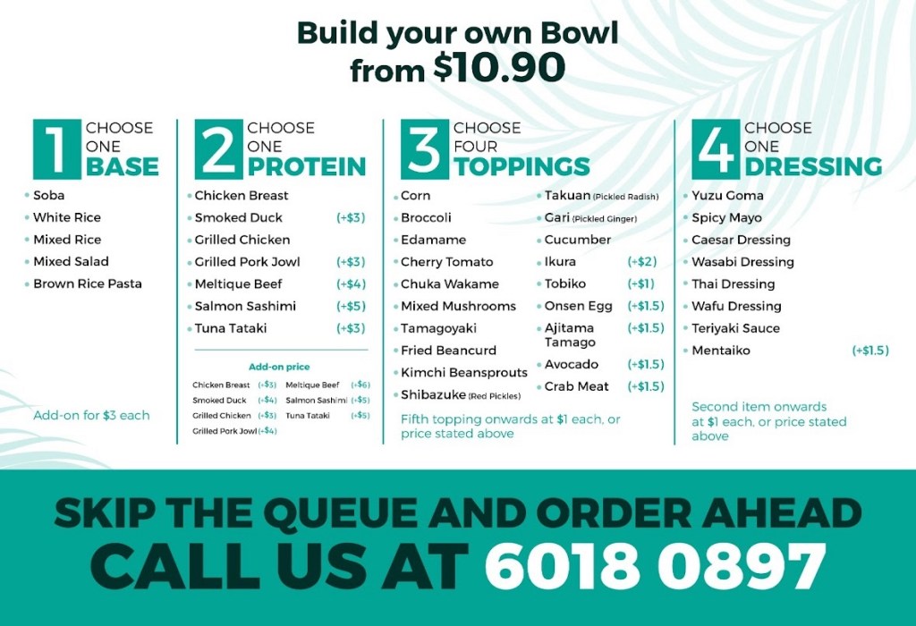 Nani Bowl Menu - August 2024